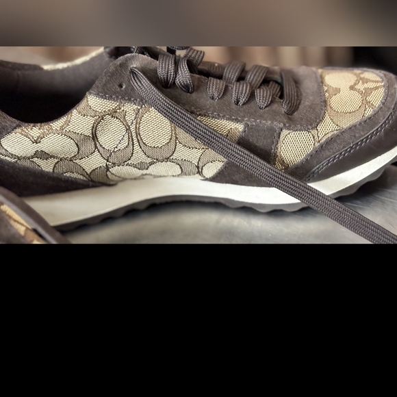 New Coach Women’s Signature Jacquard Leather Suede Designer Running Sneakers - Picture 6 of 13